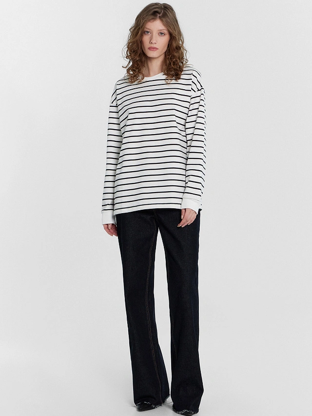 Лонгслив женский в полоску - 3