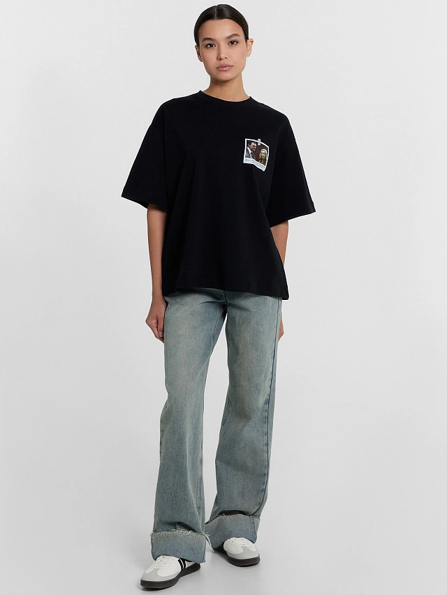 Футболка женская черная с принтом по мотивам фильма "Ирония судьбы, или с легким паром!"" - 5