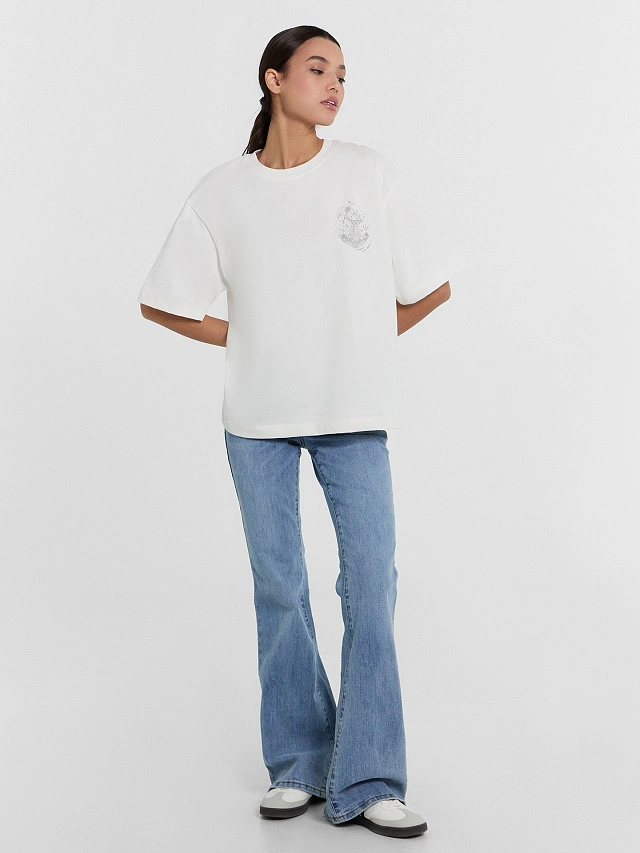 Футболка женская белая с рождественским принтом - 3