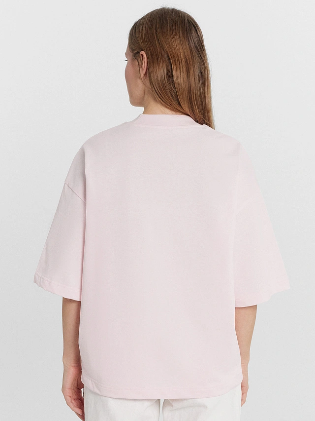 Футболка женская розовая с принтом "Yoshki-Matryoshki trash only" - 3