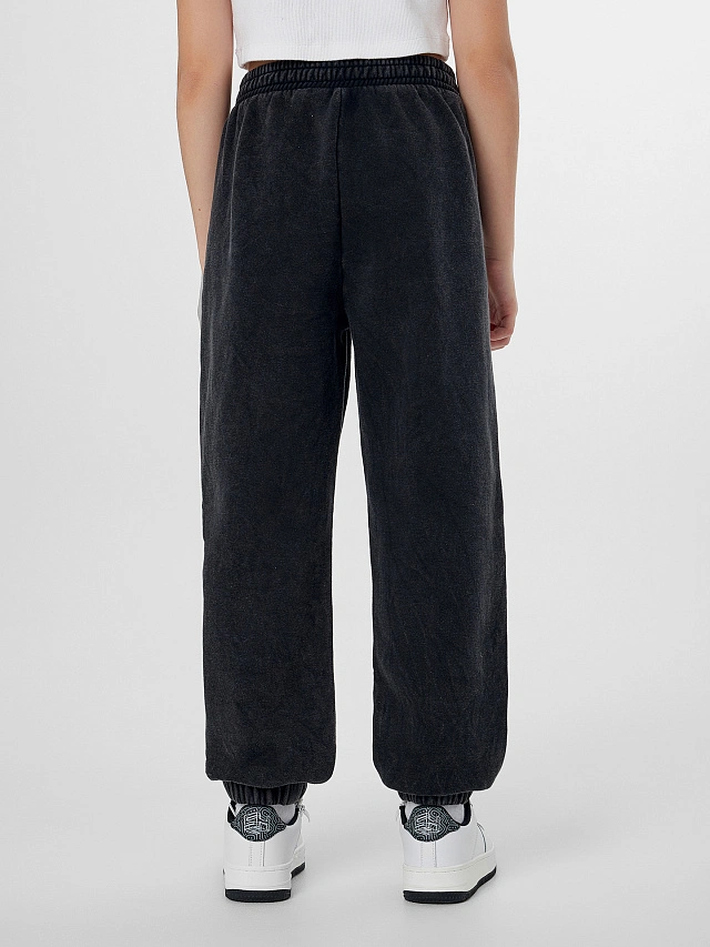 Брюки для девочек черные с обработкой эйсид - 2