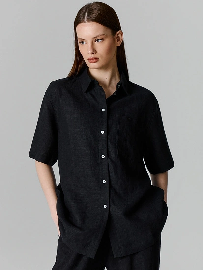 картинка Рубашка женская черная  от магазина стильной одежды Mark Formelle