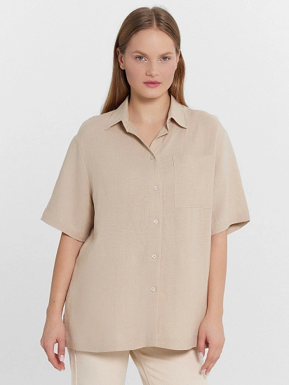 картинка Рубашка женская бежевая от магазина стильной одежды Mark Formelle