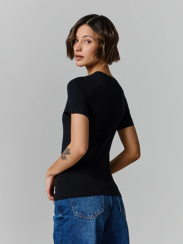 Футболка женская черная - 3