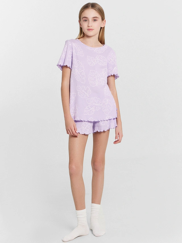 Пижама для девочек лиловая - 3