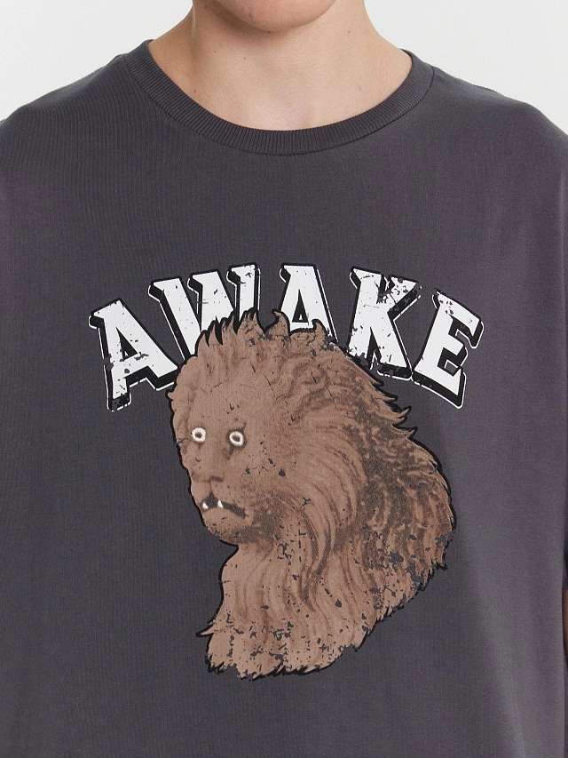 Футболка мужская коричневая с принтом "Awake" - 4