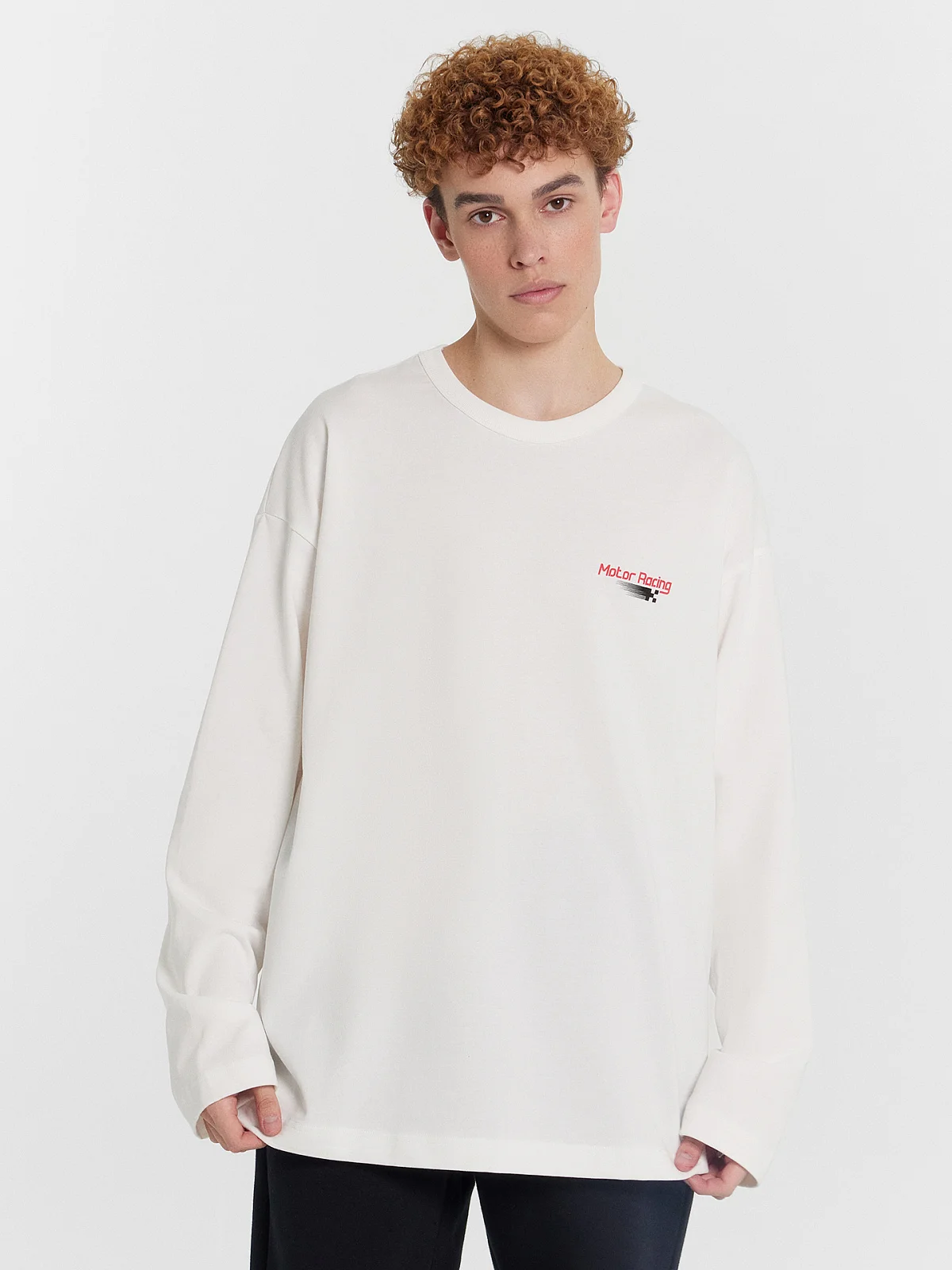 Лонгслив мужской белый "Motor racing" - 2