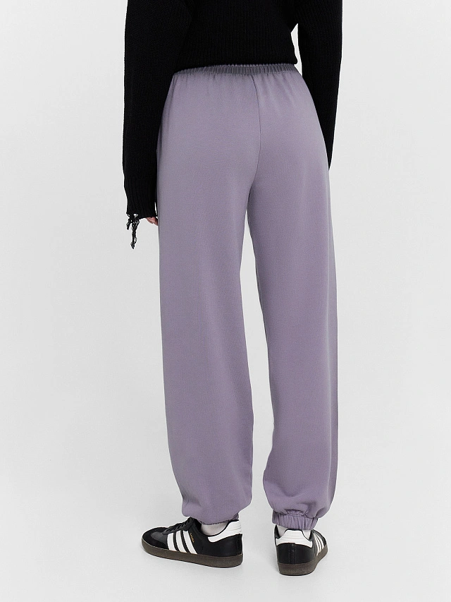 Брюки джоггеры женские серые с обработкой эйсид - 3