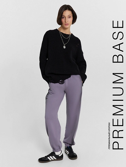 картинка Брюки джоггеры женские серые с обработкой эйсид от магазина стильной одежды Mark Formelle