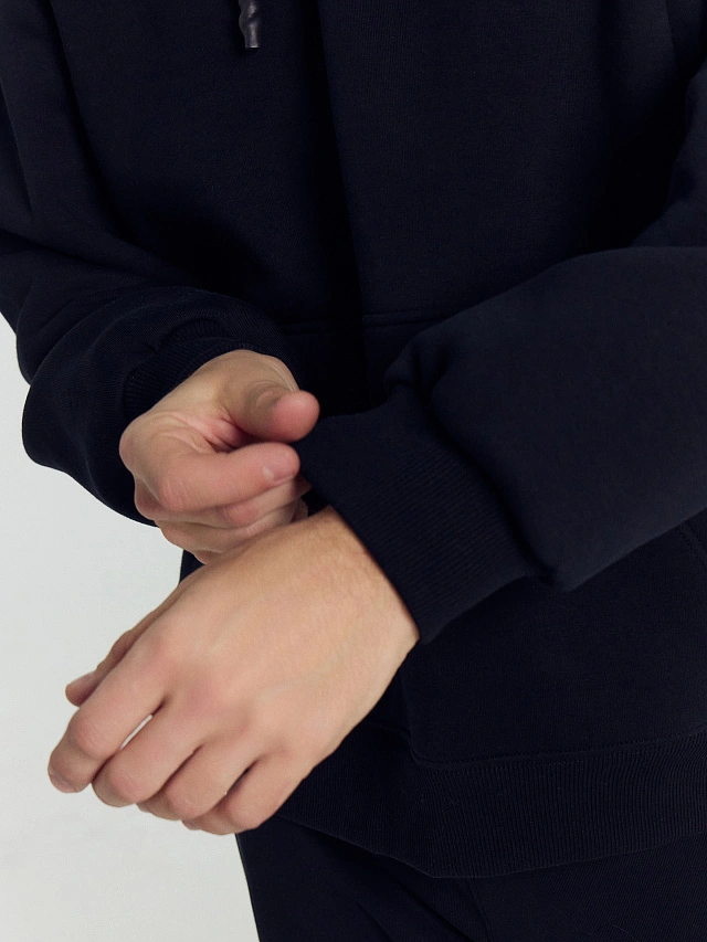 Худи мужское черное с принтом и надписью "Inspiration" - 8