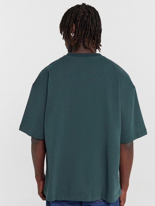 Футболка мужская зеленая с принтом "Зубр" - 2