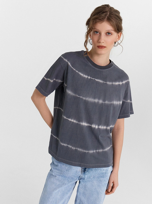 Футболка женская серая с обработкой фаст-дай - 5