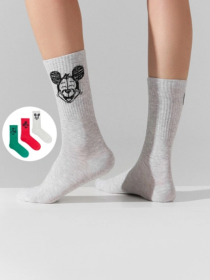 картинка Носки женские с Микки Маусом в наборе, 3 пары от магазина стильной одежды Mark Formelle