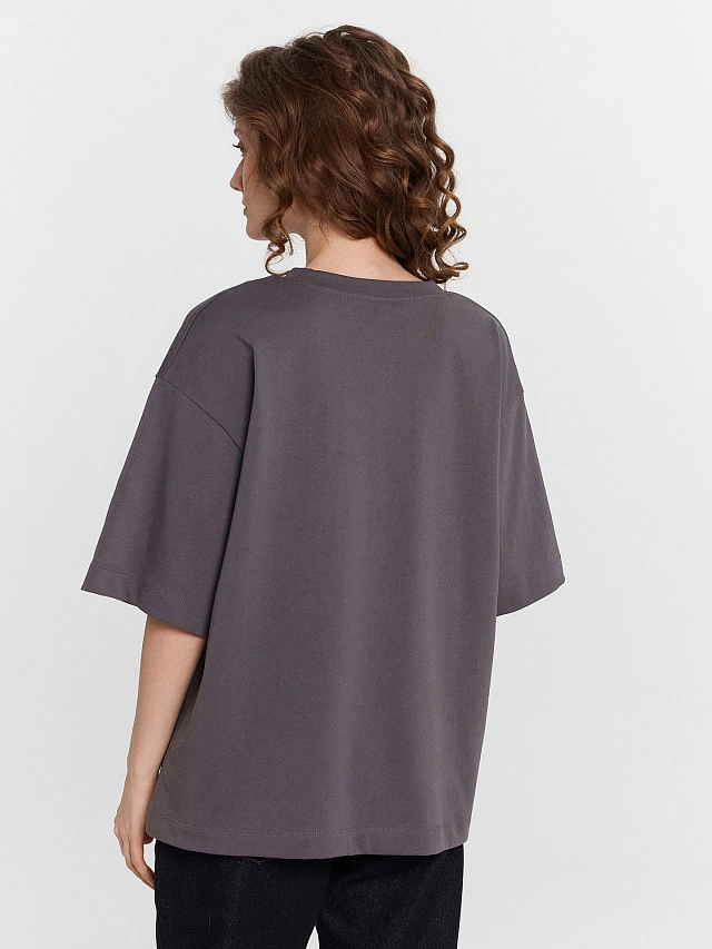 Футболка женская серая с принтом - 3