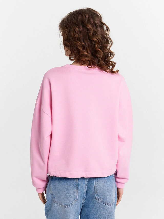Свитшот женский розовый с надписью "Malibu juice club" - 2