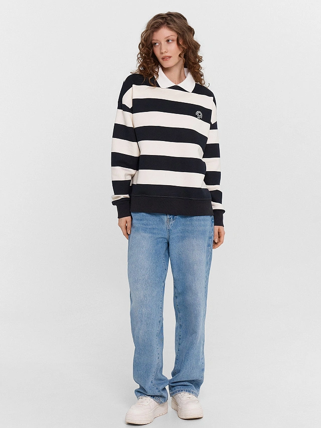 Джемпер женский оверсайз в полоску - 2