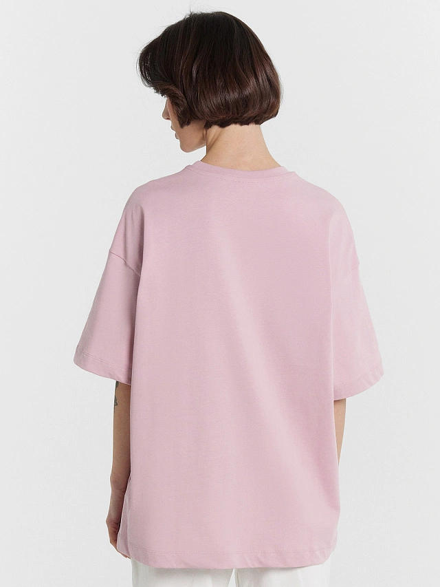 Футболка женская розовая  с принтом и надписью "Почему такая красивая и одна?" - 2