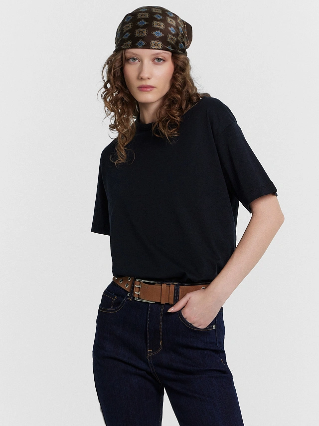 Футболка женская черная - 5