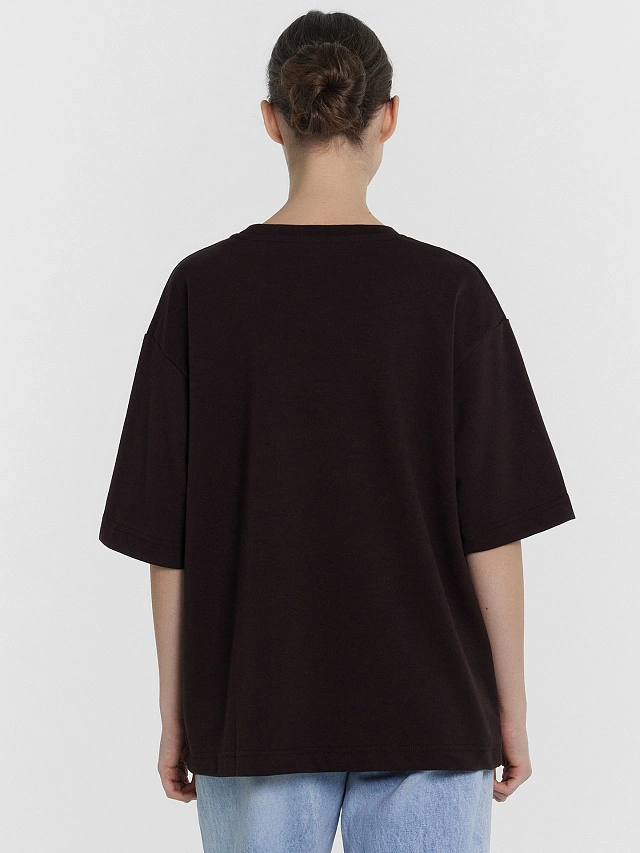 Футболка женская оверсайз черная - 2