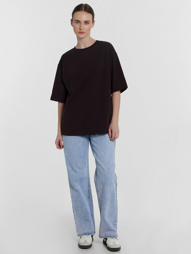 Футболка женская оверсайз черная - 3