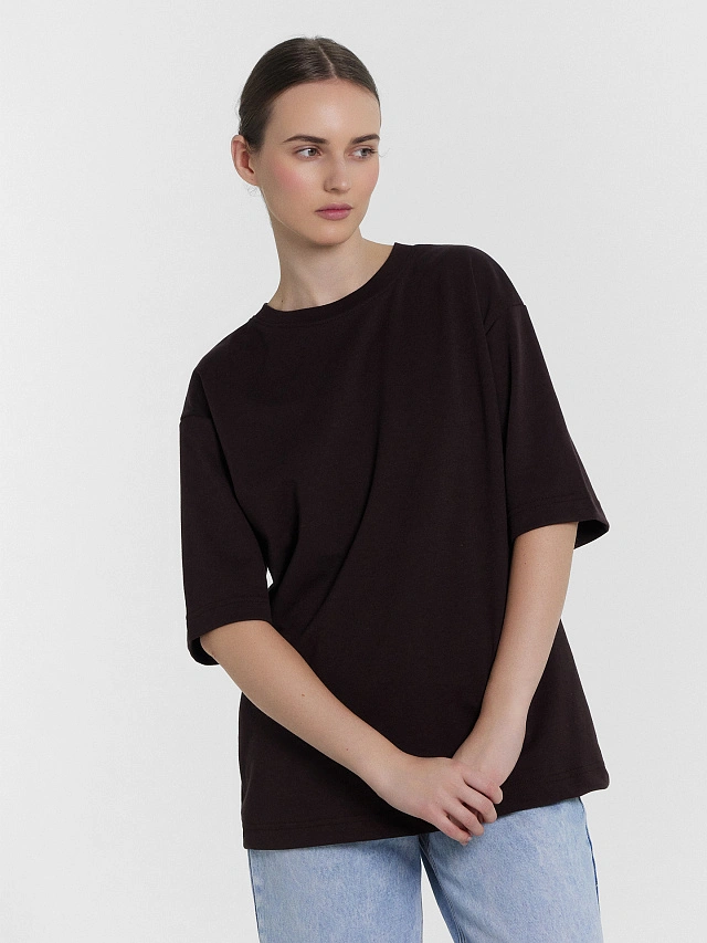Футболка женская оверсайз черная - 6