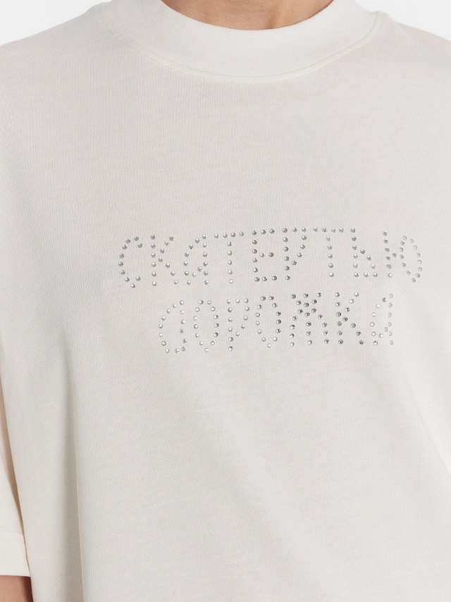 Футболка женская белая с надписью из страз "скатертью дорожка" - 4