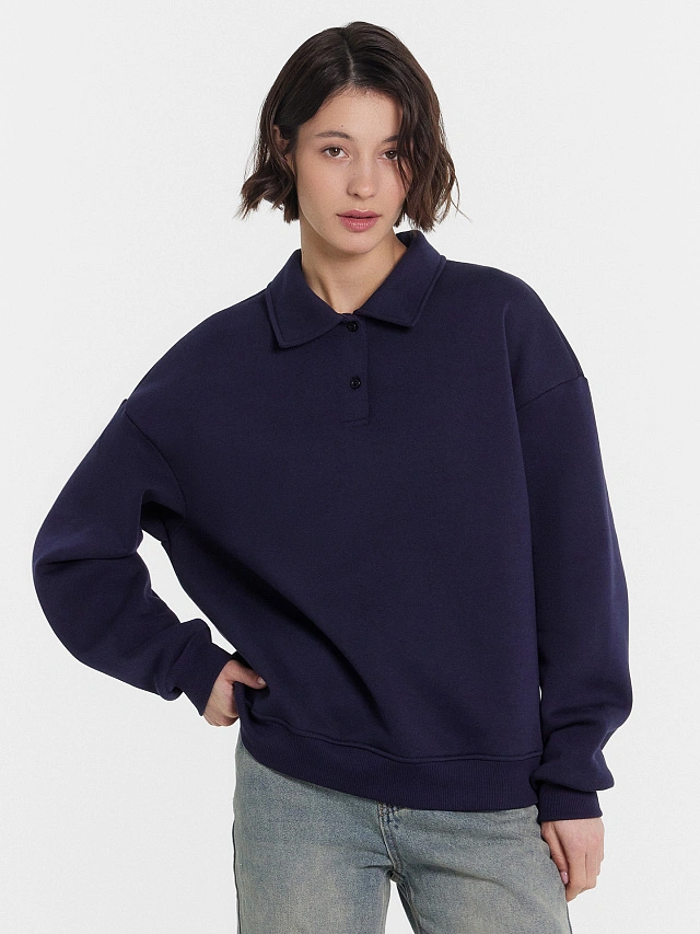 Джемпер поло женский синий - 2