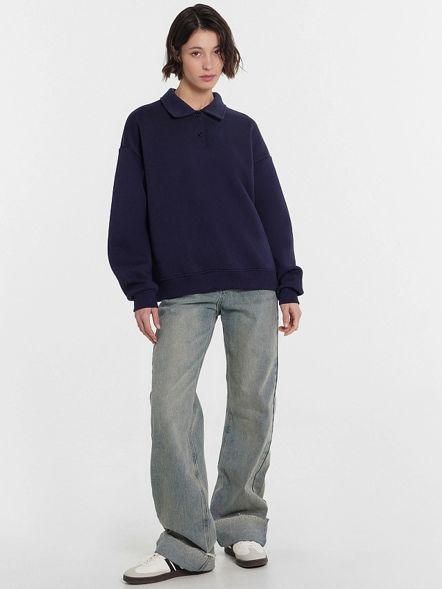 Джемпер поло женский синий - 3