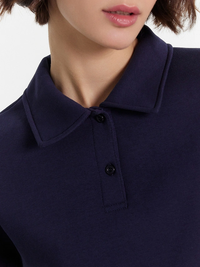 Джемпер поло женский синий - 5