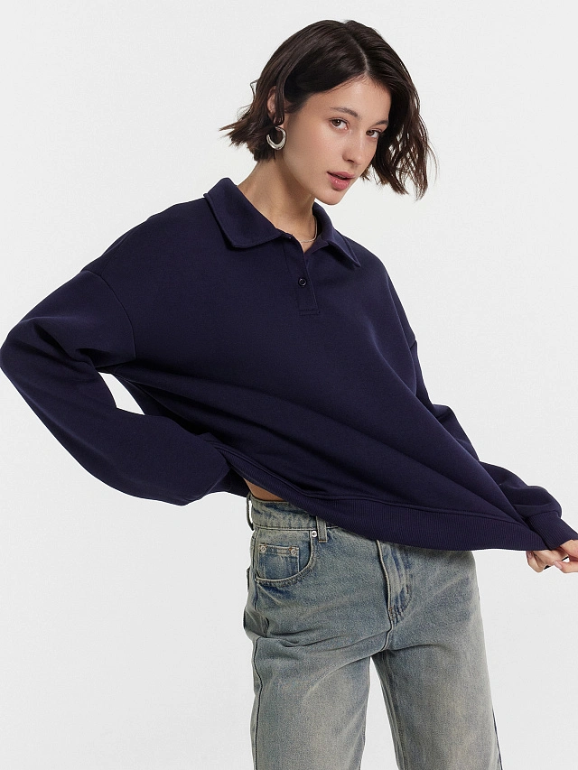 Джемпер поло женский синий - 6