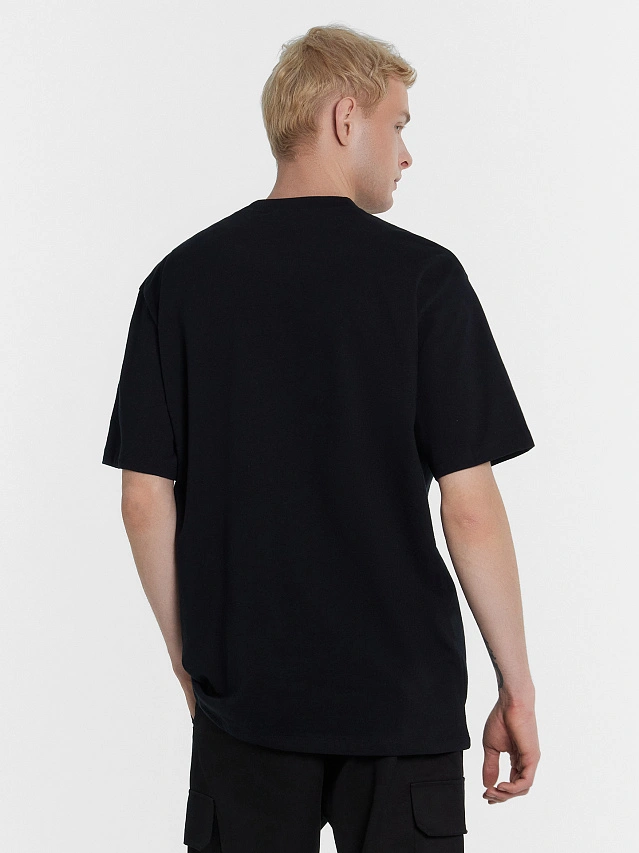 Футболка мужская черная с надписью "лагер стаут биттер ледяное пшеничное" - 2