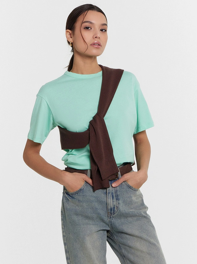 Футболка женская мятная - 5