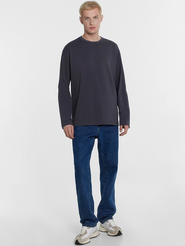 Лонгслив мужской серый - 3