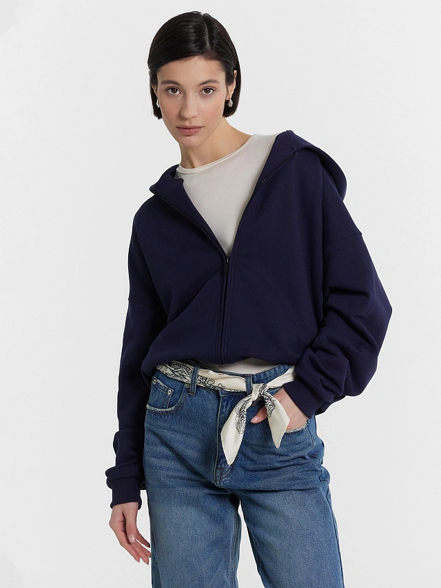 Толстовка женская синяя - 8