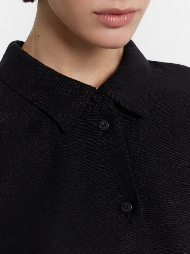 Рубашка женская черная - 5