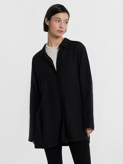 картинка Рубашка женская черная  от магазина стильной одежды Mark Formelle