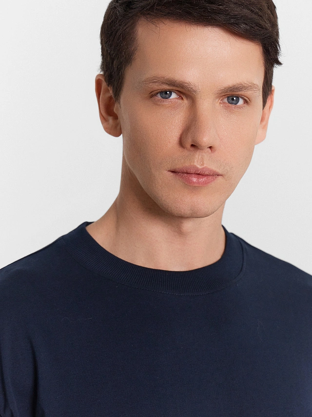 Футболка мужская синяя - 4