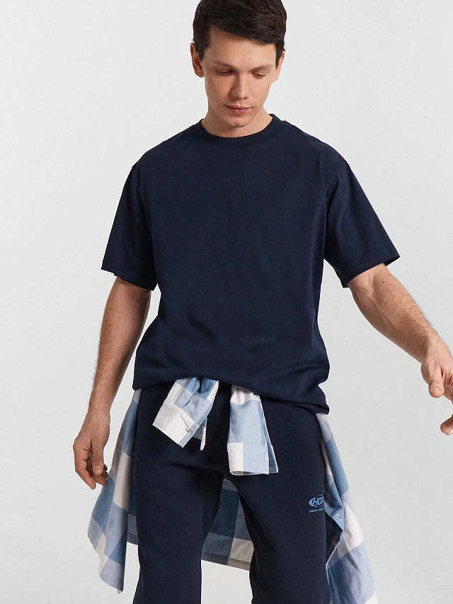 Футболка мужская синяя - 5