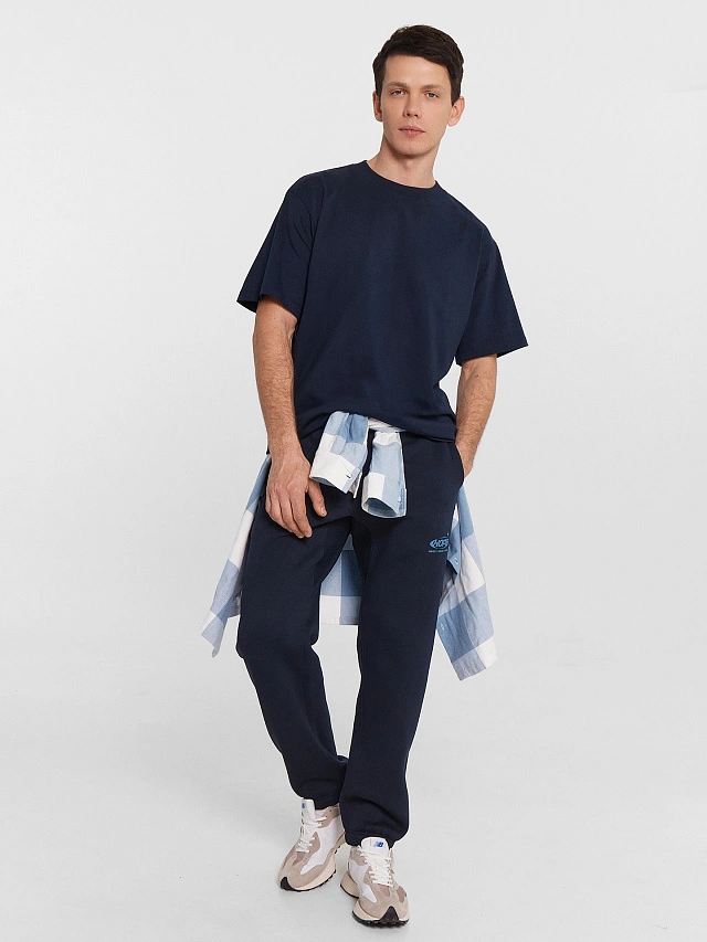 Футболка мужская синяя - 6