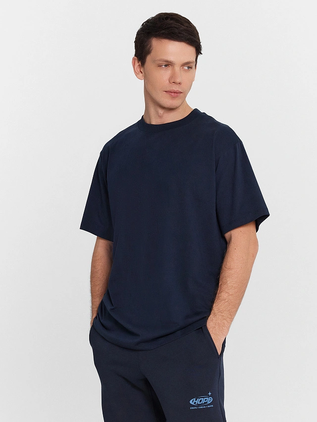 Футболка мужская синяя - 7