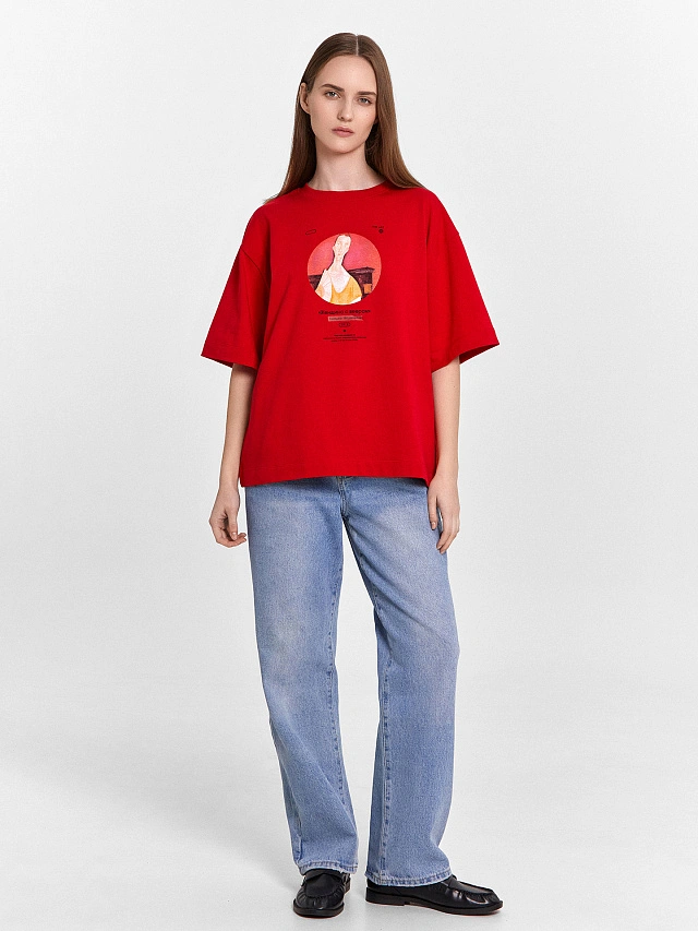 Футболка женская красная с принтом из коллекции Art u wear (Mark Formelle & National art museum) - 3