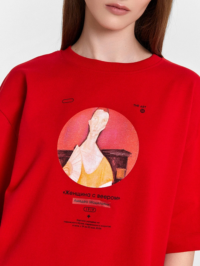 Футболка женская красная с принтом из коллекции Art u wear (Mark Formelle & National art museum) - 4