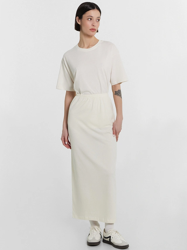 Юбка женская миди молочная - 5