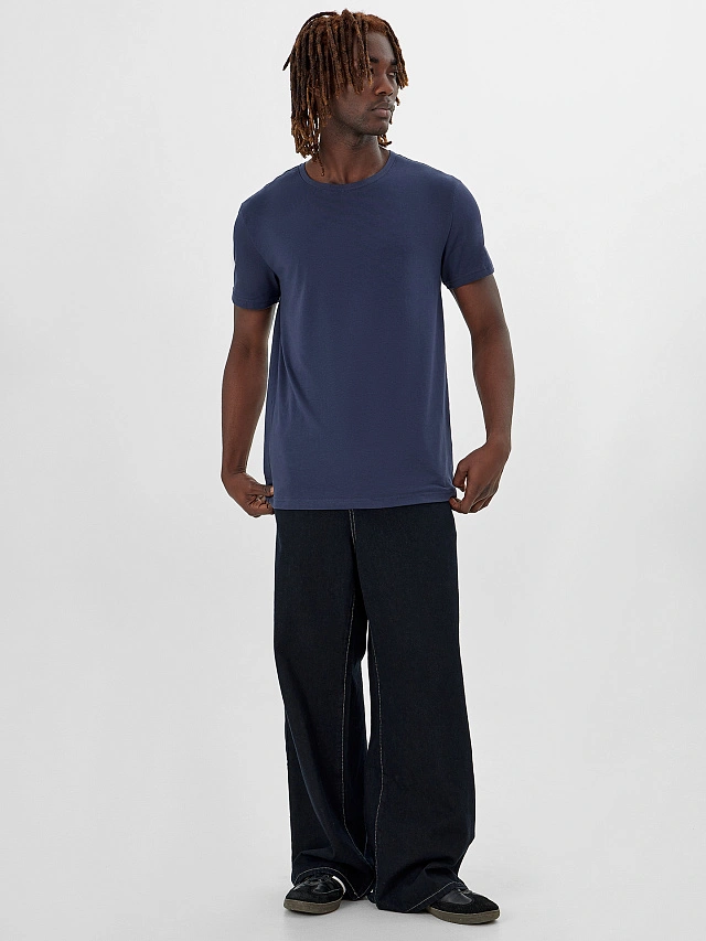 Футболка мужская синяя - 4