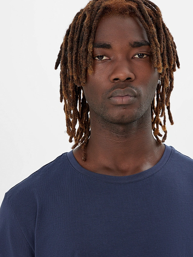 Футболка мужская синяя - 5