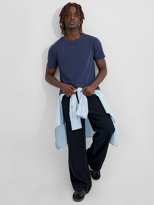 Футболка мужская синяя - 6