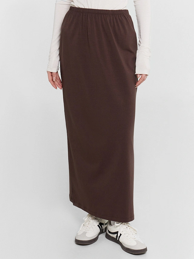 Юбка женская коричневая миди - 6