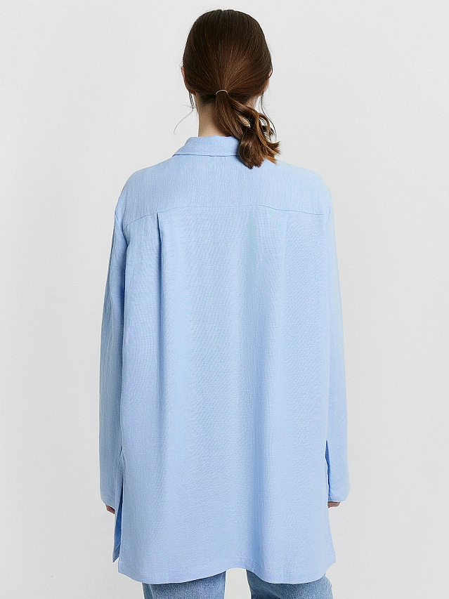 Рубашка женская голубая - 3