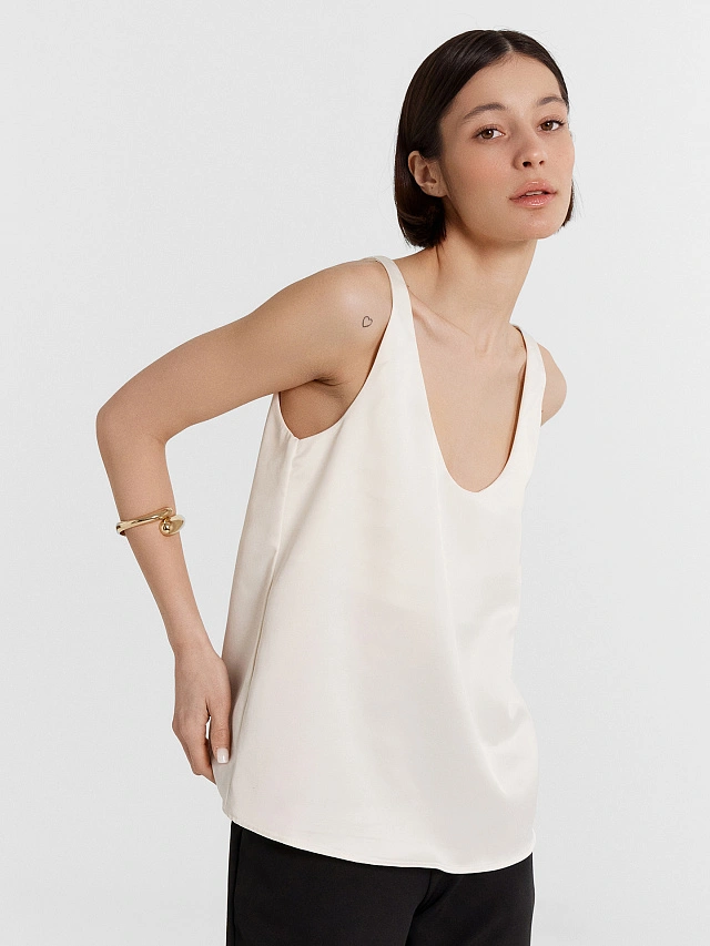 Блуза женская кремовая - 4