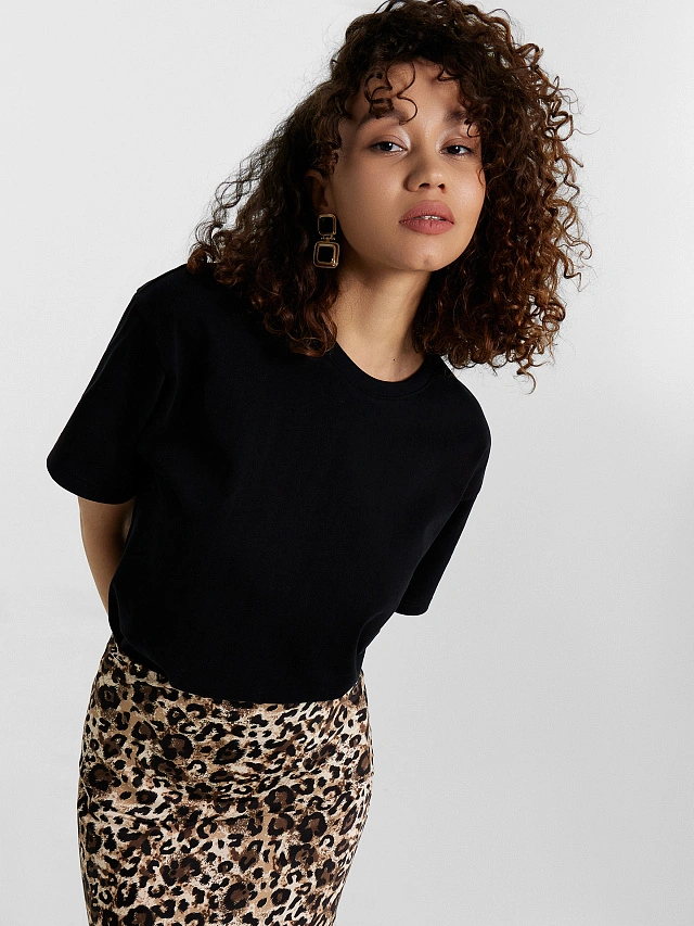 Футболка женская черная - 7